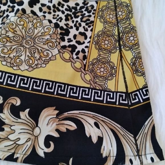 EVA VARRO TUNIC YELLOW BLACK ANIMAL PRINT SMALL WOMENS SMALL - Picture 5 of 8